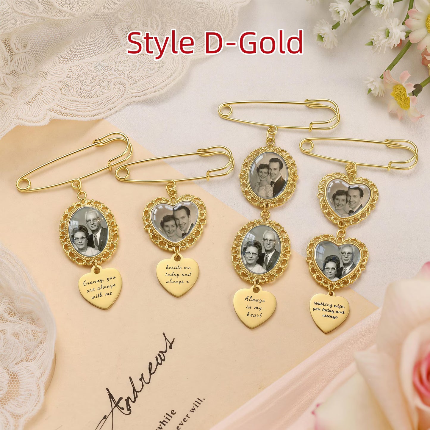 Memorial Bouquet Photo Pendant