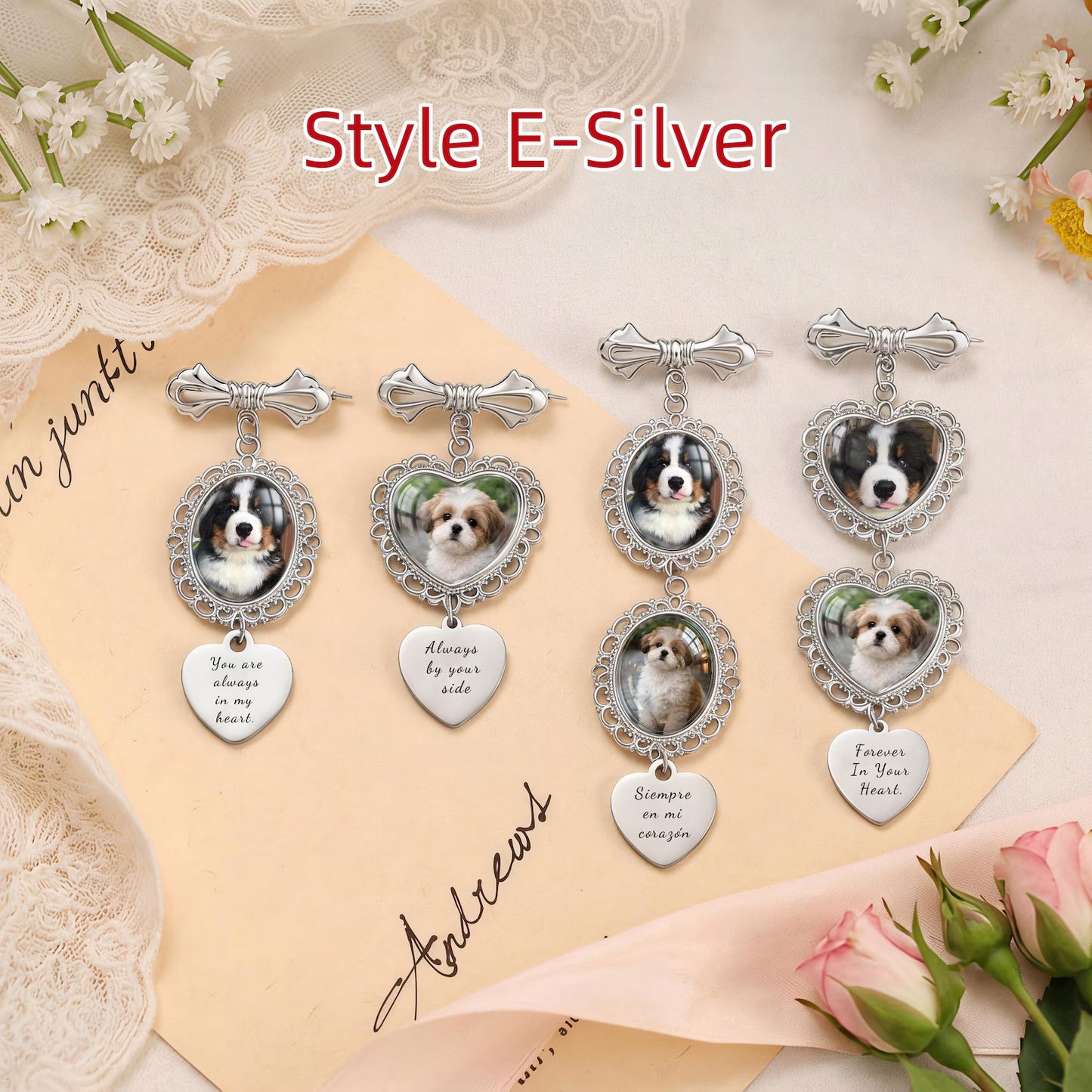 Memorial Bouquet Photo Pendant