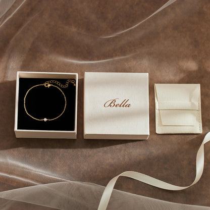 Personalised Bridesmaid Jewellery Box – Pearl Bracelet Gift Set