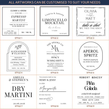 Personalised 50ml Wedding Favour Bottles – Frosted Glass