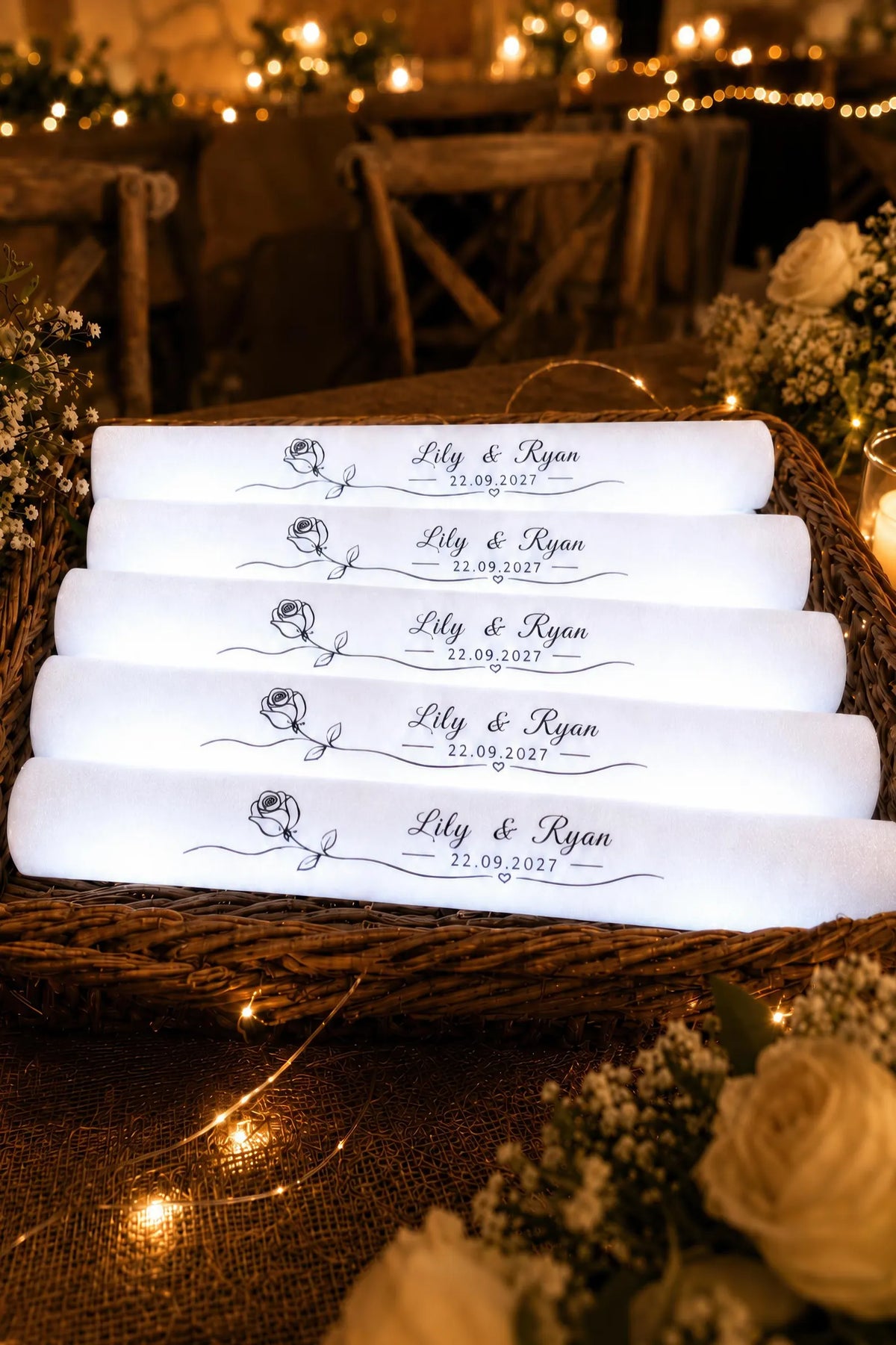 Personalised LED Foam Sticks – Wedding Glow Party Favour