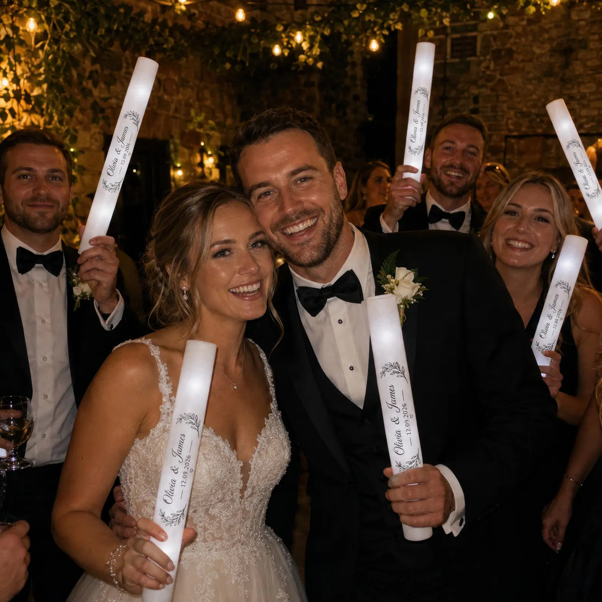 Personalised LED Foam Sticks – Wedding Glow Party Favour