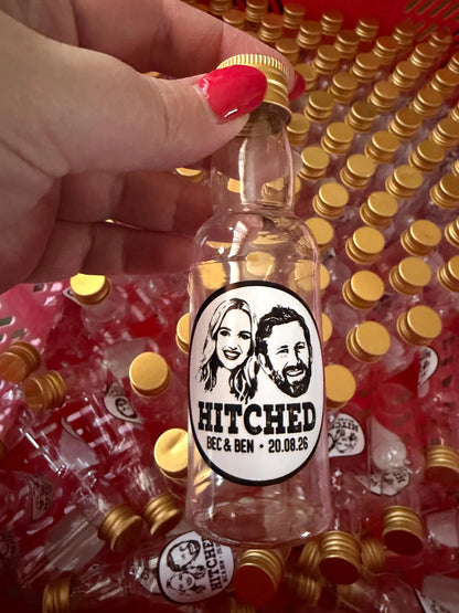 Personalised 50ml Shot Bottle Wedding Favours – Custom Design