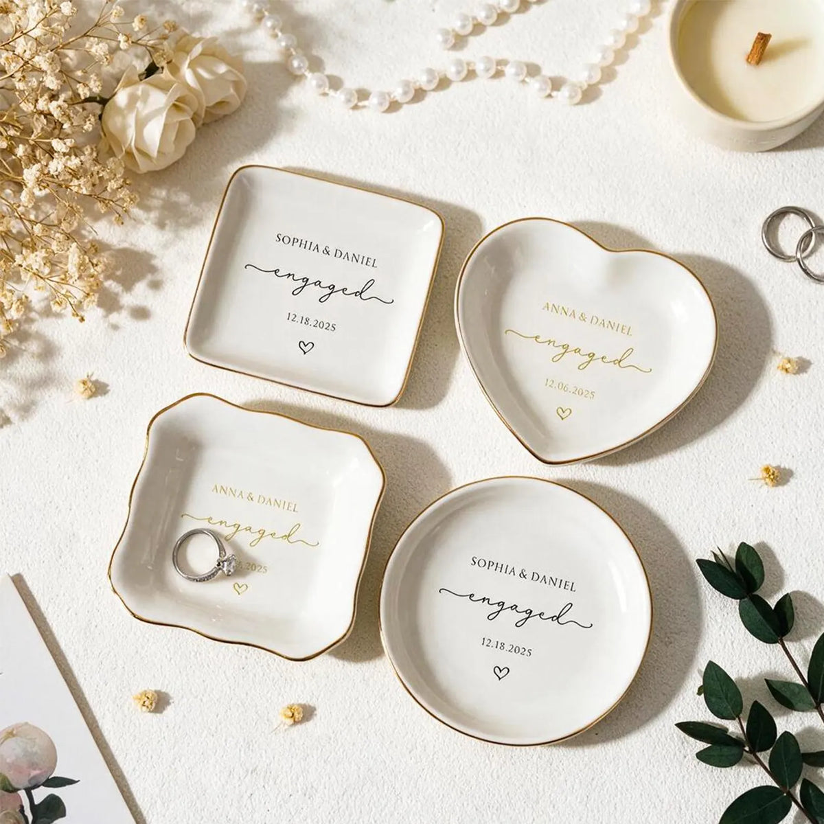 Personalised Ring Dish – Ceramic Gift - Bridal Bazaar