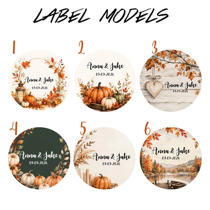 Personalised Autumn Soy Candle Wedding Favours