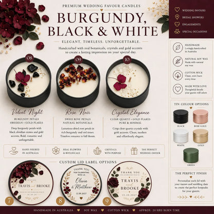 Personalised Soy Candle Wedding Favours – 50ml Keepsake Tins