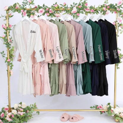 Bridal Robes - Lace Satin