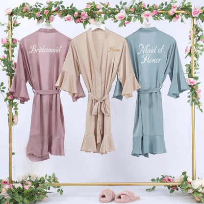 Bridal Robes - Lace Satin