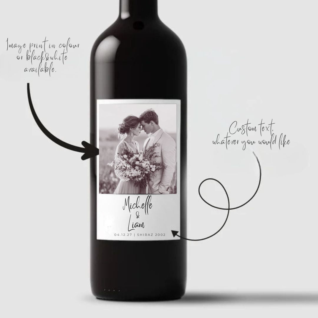 Personalised Wine Labels | Custom Wedding Bottle Labels (pack of 30)